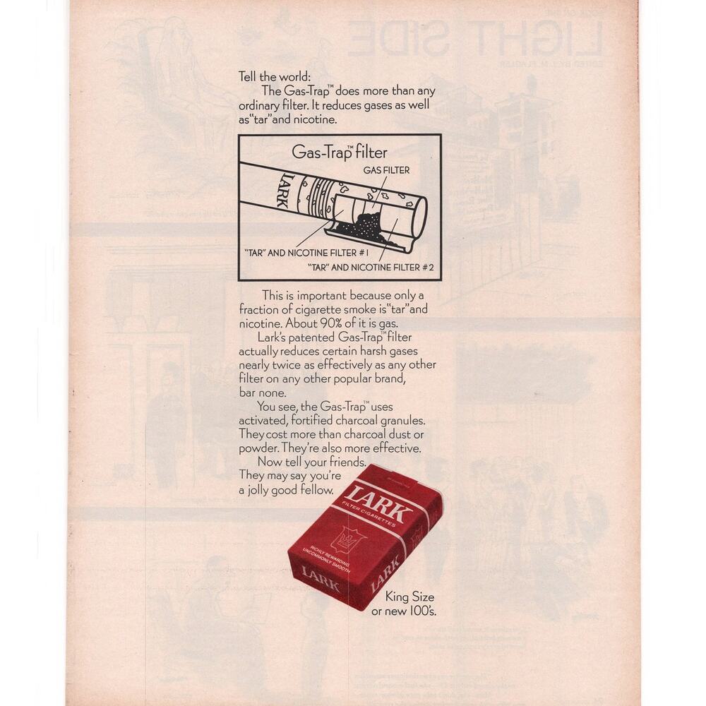 Lark Cigarette Magazine Advertisement 1969 Three Color Vintage Tobacciana Filter